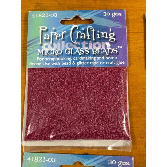 (6) packs of Paper Crafting Micro Glass Beads Red Purple Blue 2 each UNOPENED - Picture 2 of 7